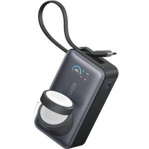 Anker MagGo Power Bank 30W Built-in USB-C Cable Made for Apple Watch Black