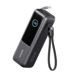 Anker Power Bank 25K 165W Built-in USB-C and Retractable Cable Black
