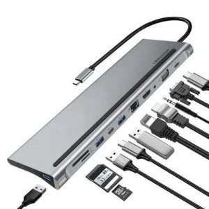 Belkin Connect 11-in-1 USB-C Multiport Dock and Stand Grey