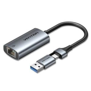 Vention USB-A to Gigabit Ethernet Adapter, 0.15M Gray Aluminum Alloy Type- CEZHB