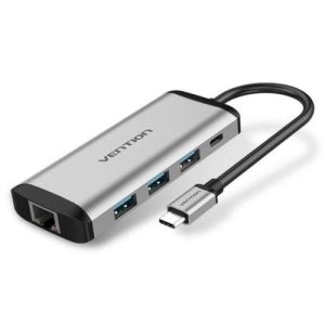 Vention USB C 9 in 1 Multi-function Type-C Docking Station 0.1M Gray Metal Type- CGNHA