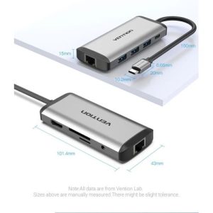Vention USB C Multi-function 9 in 1 Docking Station- THAHB